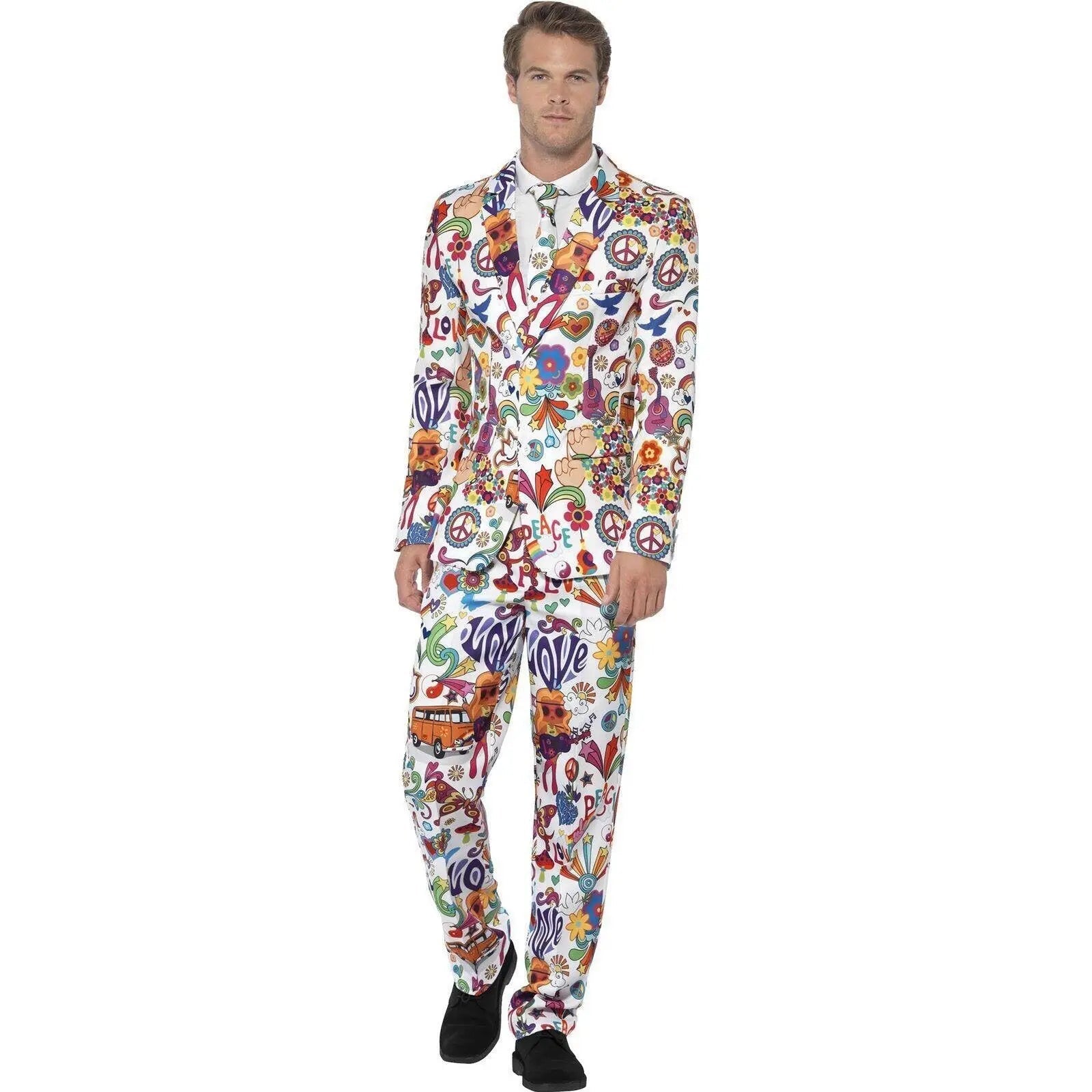 1980s Love Flower Print Suit 80s Costumes Cosplay Party Carnival|?PajmasBuy