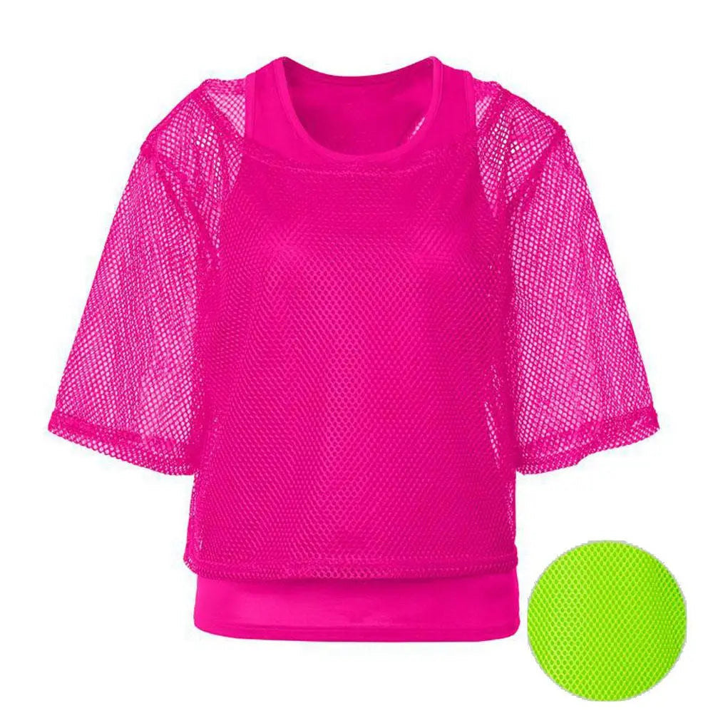 1980s Top Fishnet Women T-shirt 80s Costumes Cosplay Party Carnival|?PajmasBuy