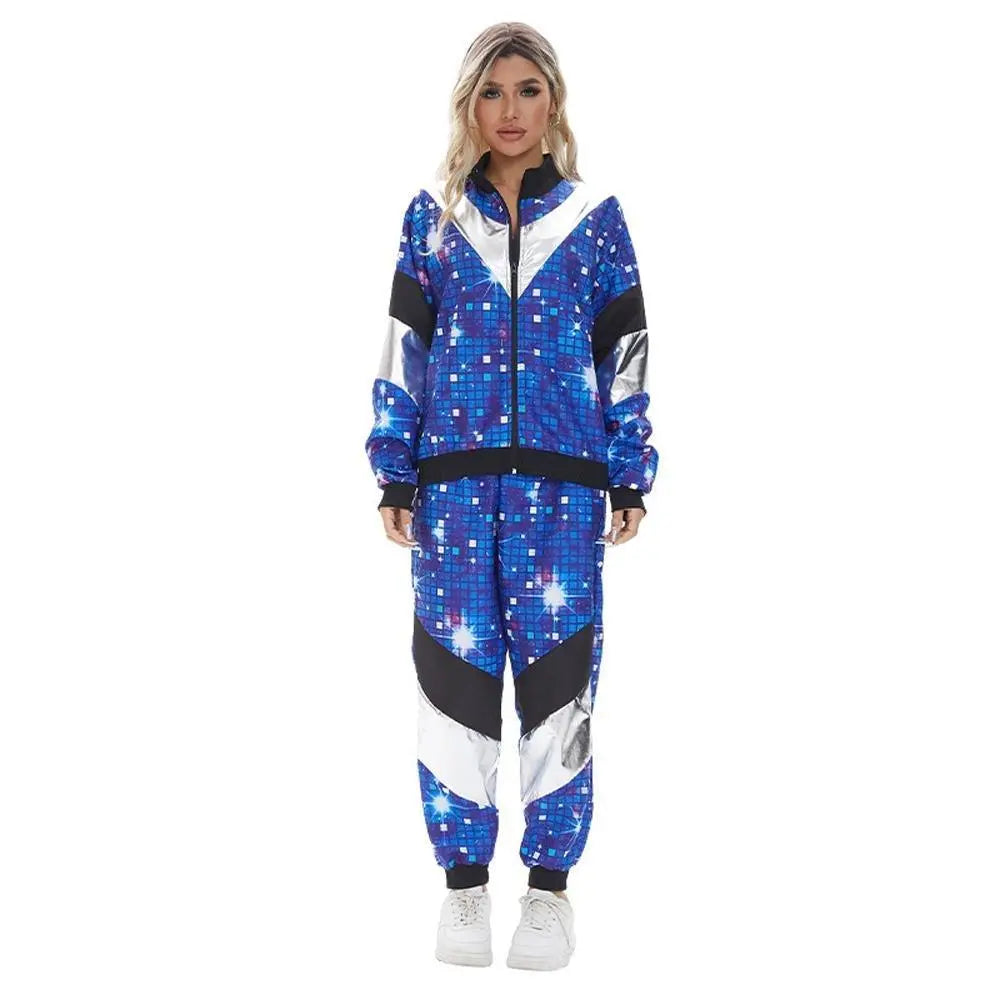 80s Retro Disco Hip Hop Blazer Adult Cosplay Costume Outfits Carnival Suit - Pajamasbuy