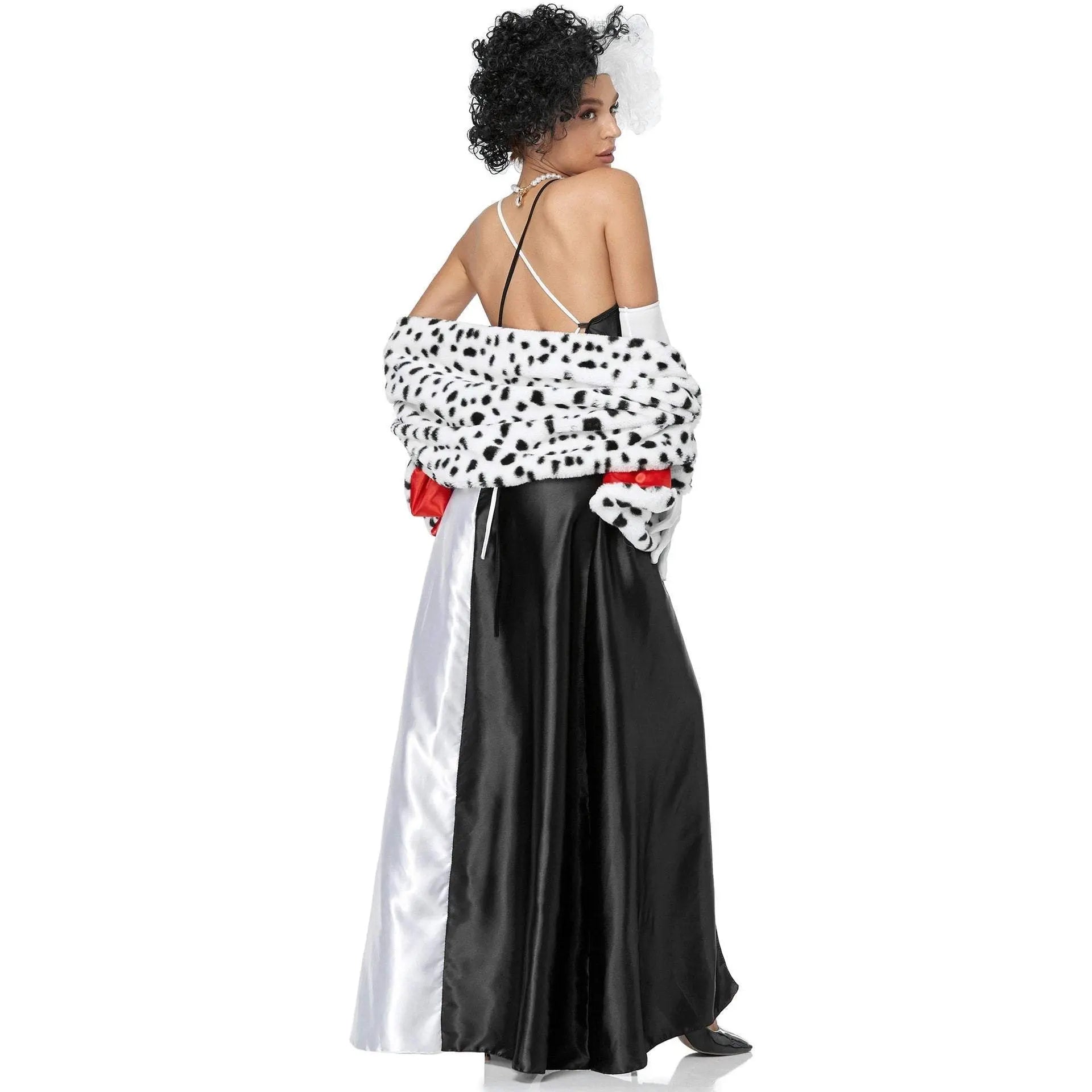 Adult Cruella Duster Costume Dress Uniform Halloween Women - Pajamasbuy