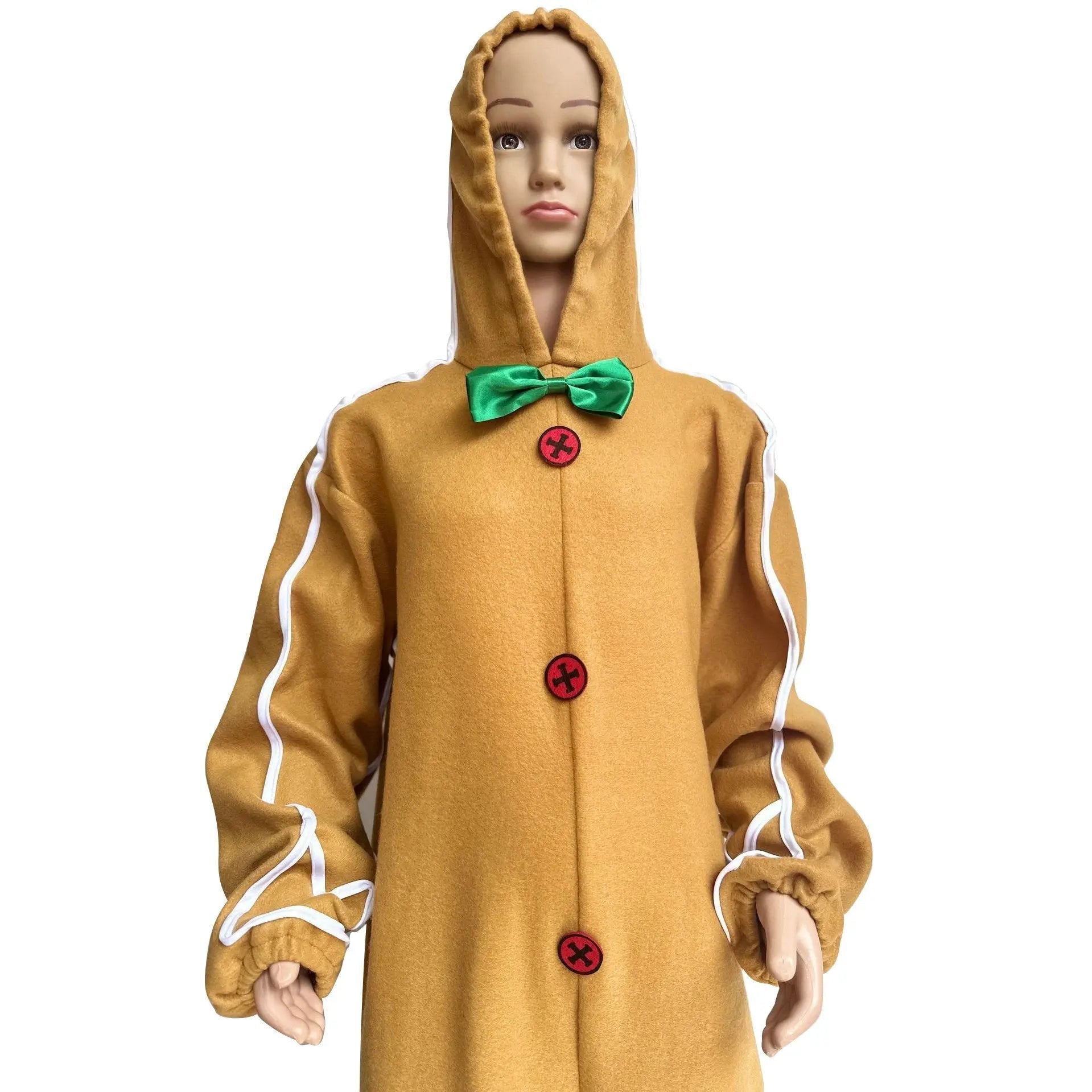 Children's Christmas Gingerbread Man Cosplay Costume One-Piece Pajamas - PajmasBuy