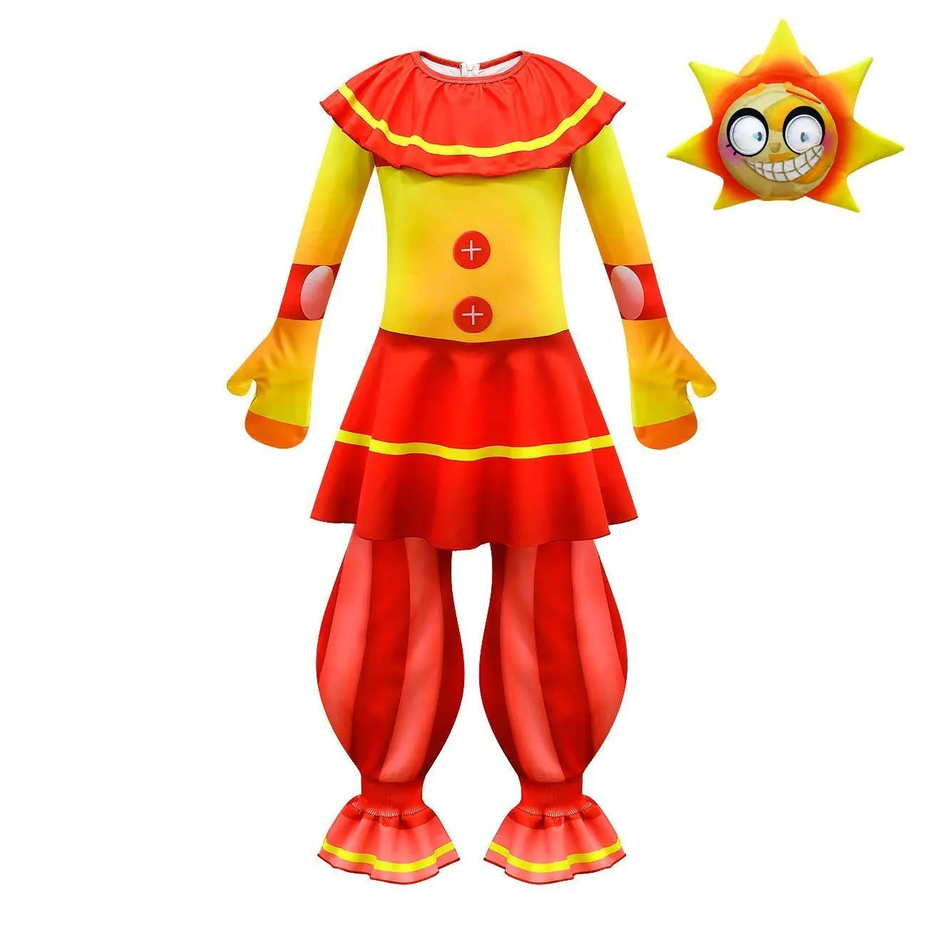 Halloween Clown Cosplay Costumes Jumpsuit Sun Moon Performance Romper For Kids - Pajamasbuy