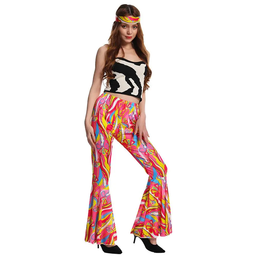 Hip Hop Rock Hippie 70s Costumes Cosplay Bell Bottoms|?PajmasBuy