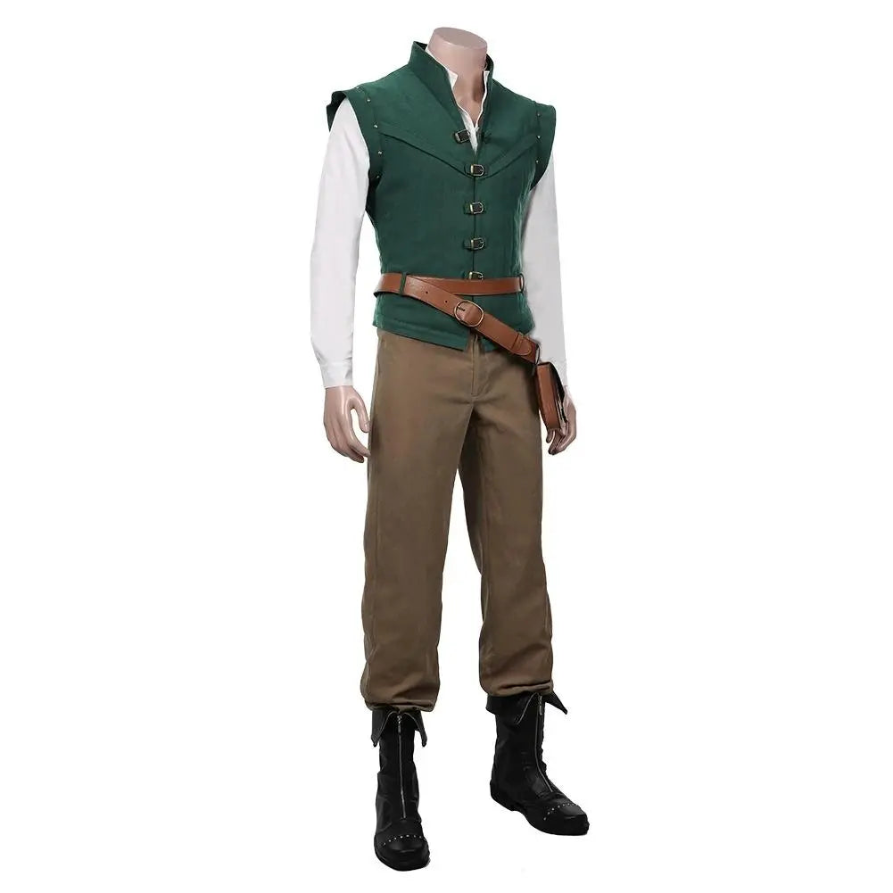 Men Tangled - Flynn Rider Vest Shirt Outfits Halloween Carnival Suit Cosplay Costume - Pajamasbuy