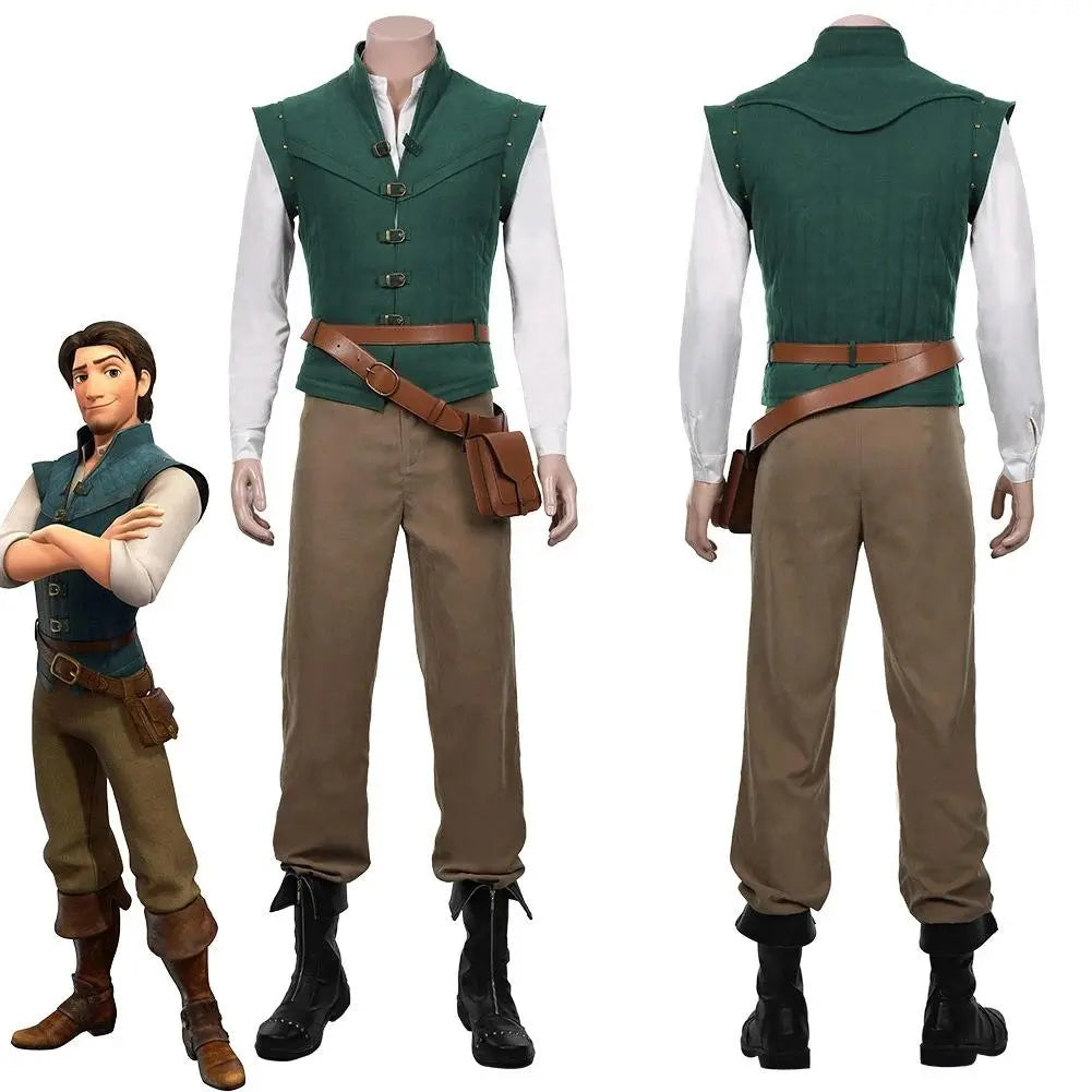 Men Tangled - Flynn Rider Vest Shirt Outfits Halloween Carnival Suit Cosplay Costume - Pajamasbuy