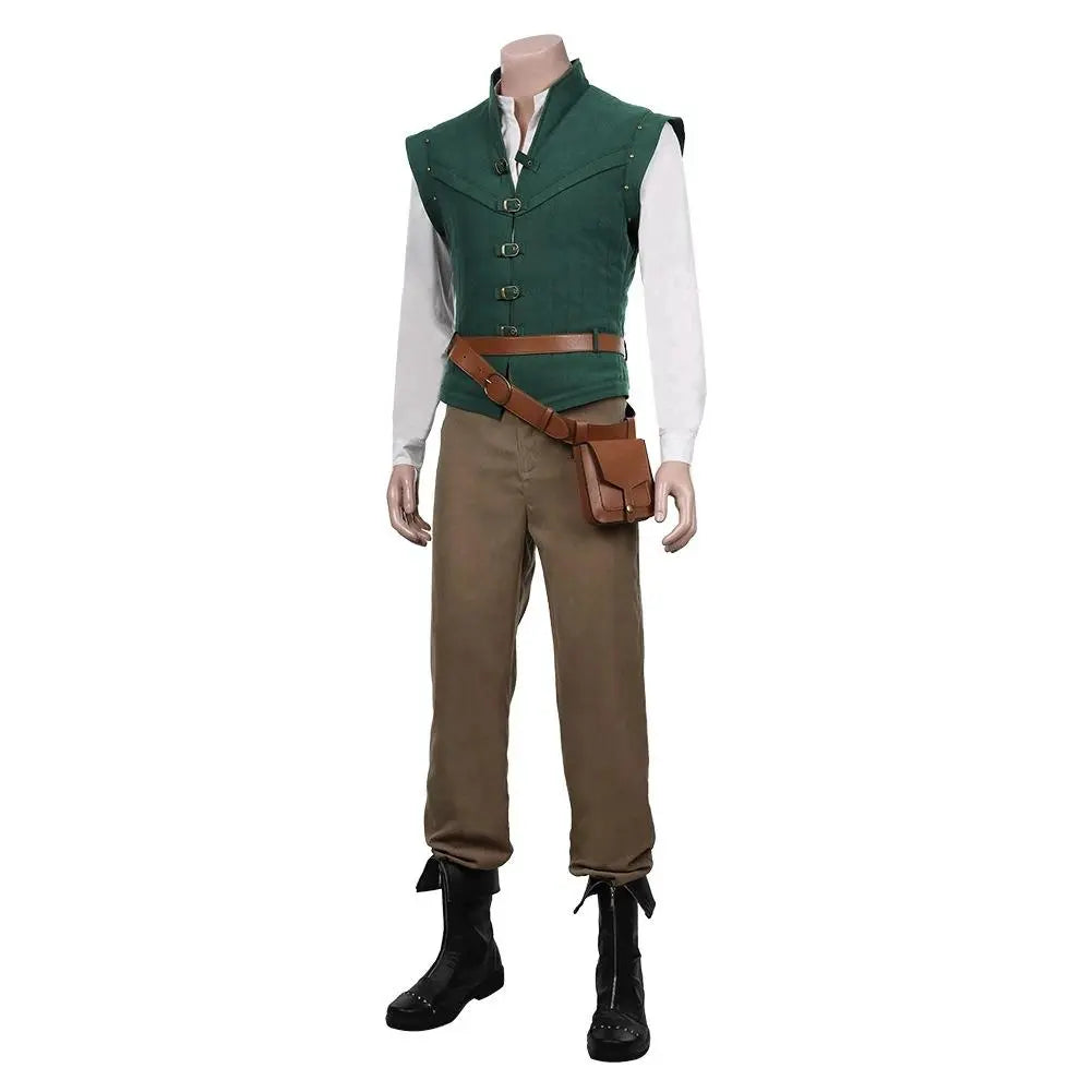 Men Tangled - Flynn Rider Vest Shirt Outfits Halloween Carnival Suit Cosplay Costume - Pajamasbuy