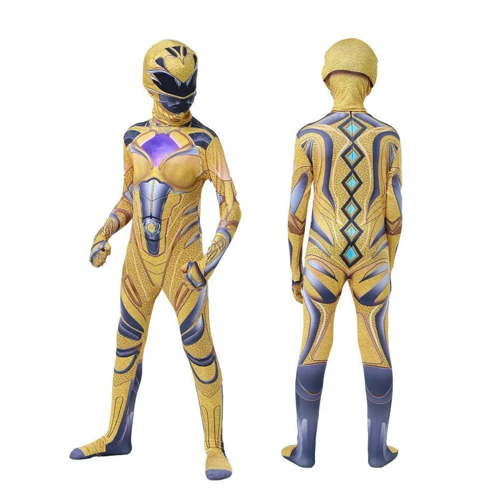 Power Rangers Cosplay Costume Dinosaur Suit Halloween Superhero Jumpsuit Outfit Dress Up For Kids Adult - Pajamasbuy