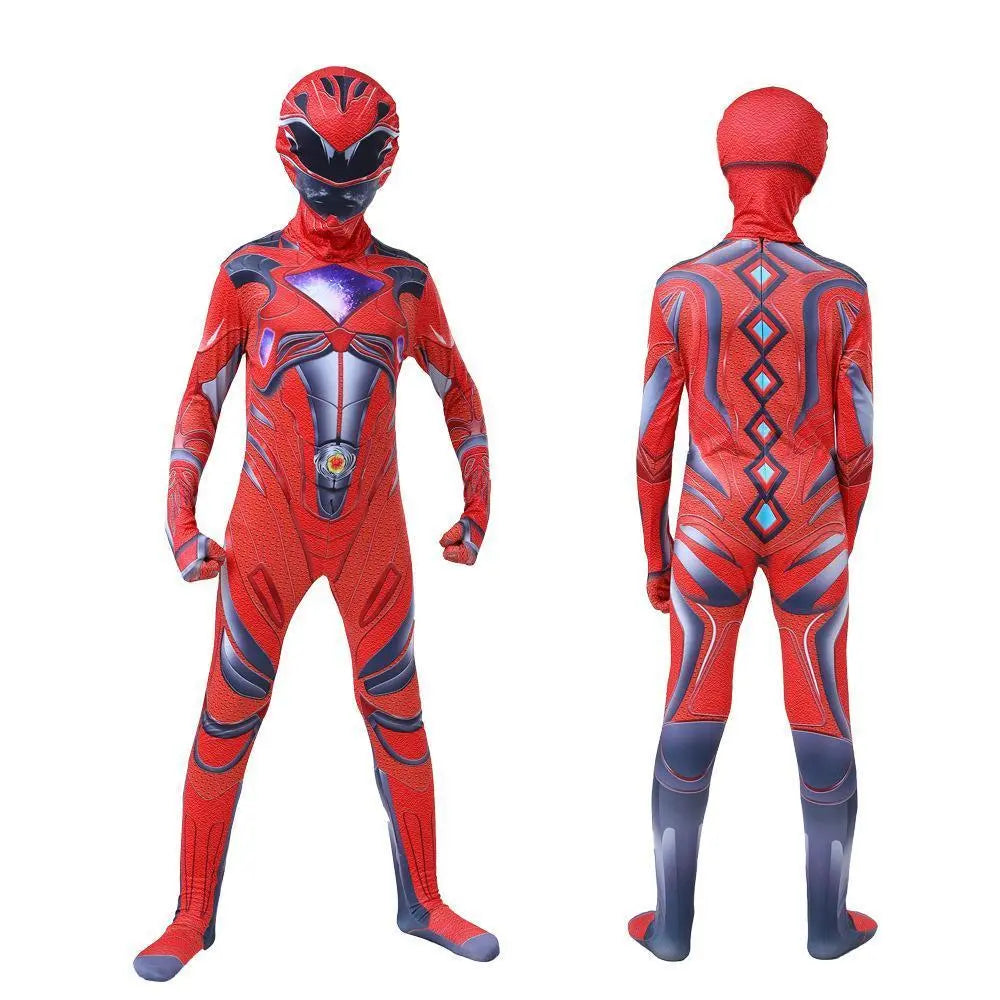 Power Rangers Cosplay Costume Dinosaur Suit Halloween Superhero Jumpsuit Outfit Dress Up For Kids Adult - Pajamasbuy