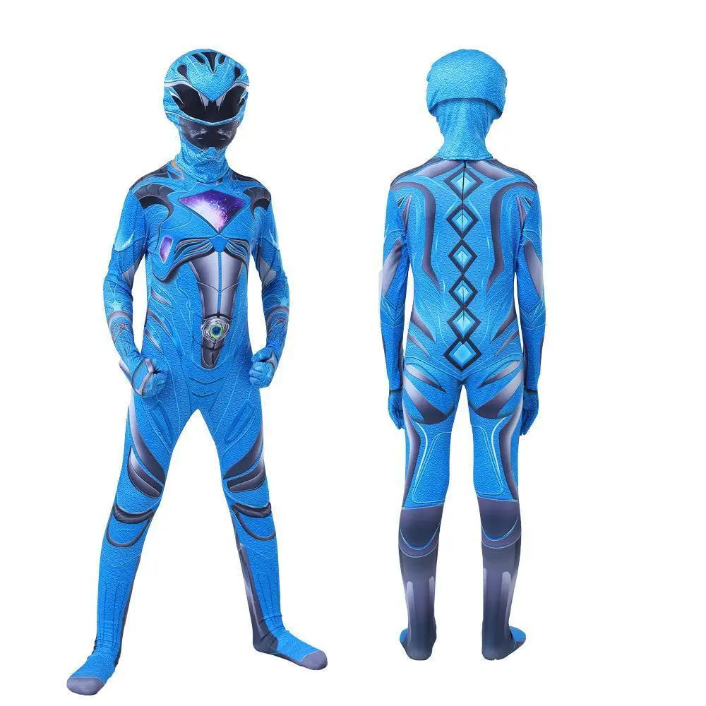 Power Rangers Cosplay Costume Dinosaur Suit Halloween Superhero Jumpsuit Outfit Dress Up For Kids Adult - Pajamasbuy