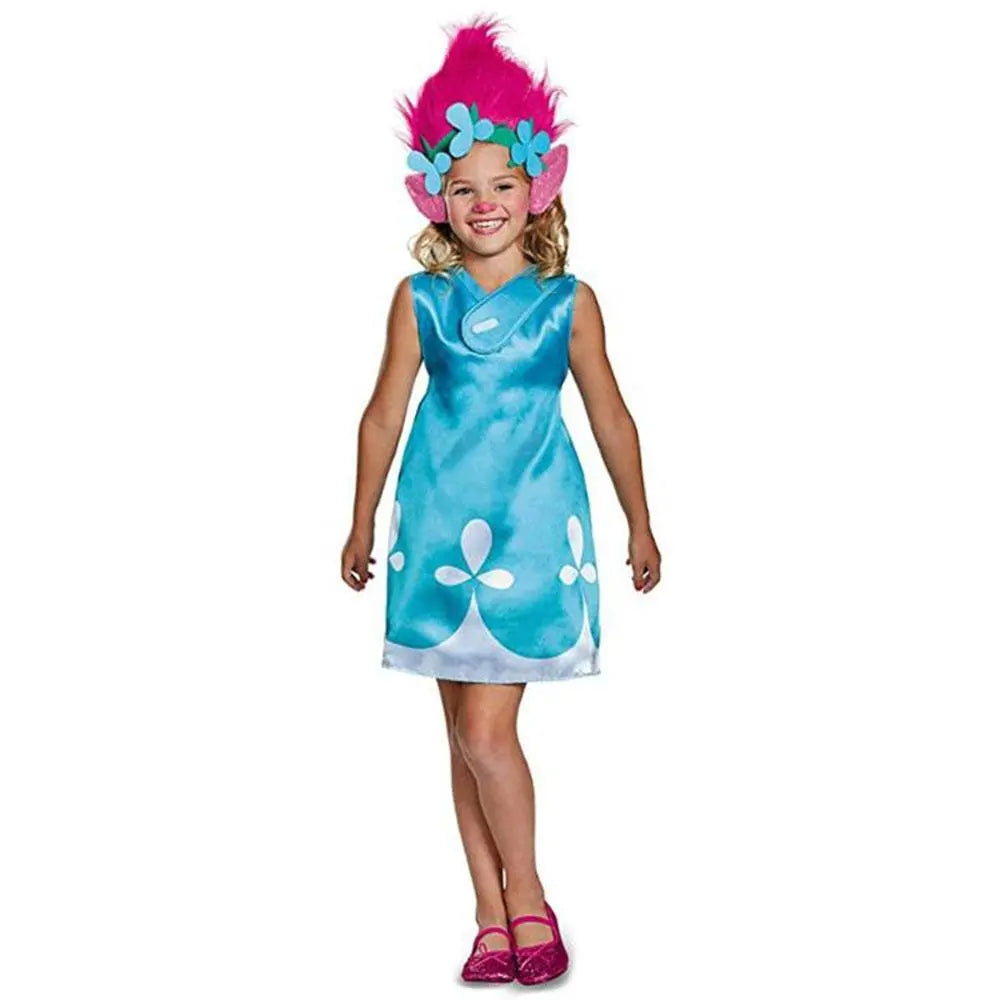 Trolls World Tour Boy??£¤s Branch Girl Poppy Costume Cosplay Halloween Fancy Dress Kids - Pajamasbuy