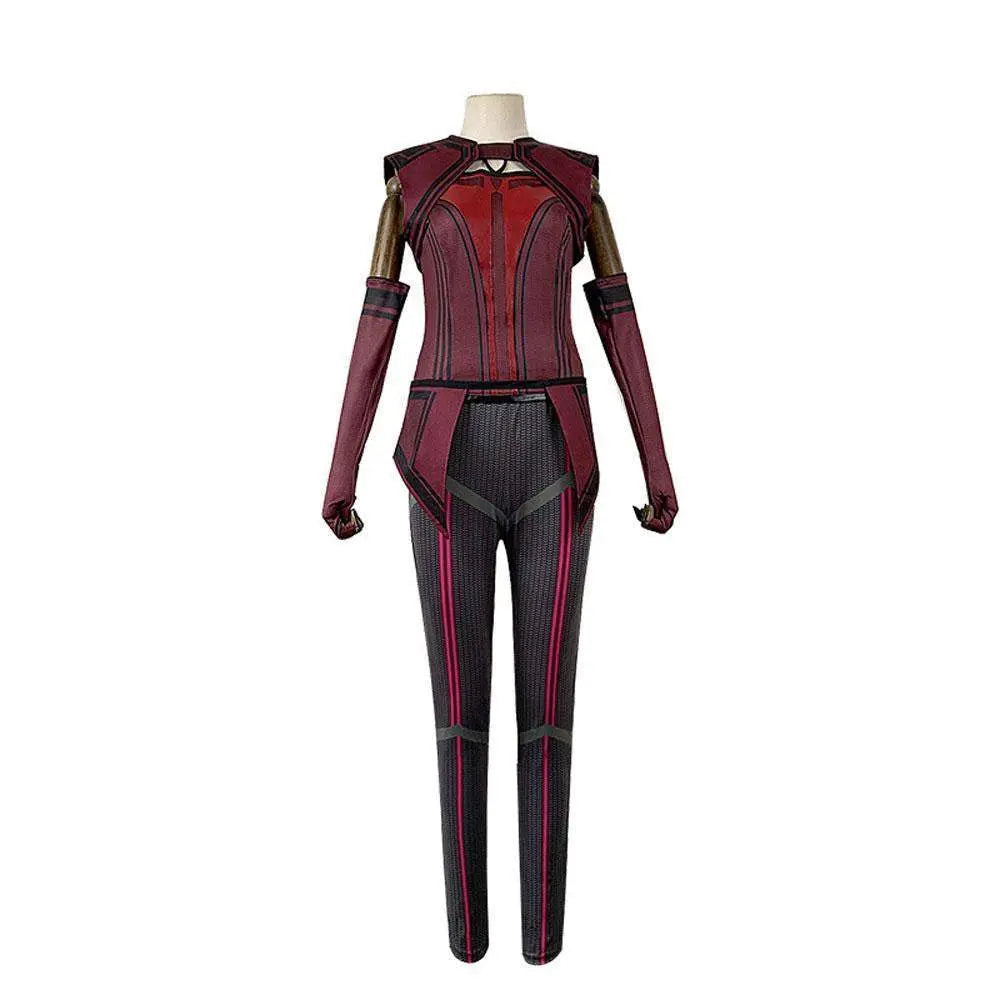 Wanda Maximoff Costume Cosplay Jumpsuit Red Witch Cloak Halloween Outfit for Woman - Pajamasbuy