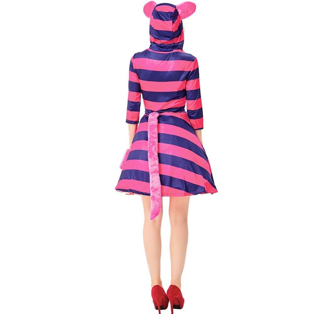 Cheshire Cat Costume Women Alice in Wonderland Party Dress Halloween - Pajamasbuy
