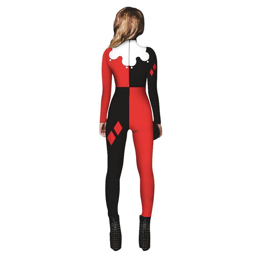 Women Adult Halloween Digital Printed Clown Costume Jumpsuit - Pajamasbuy