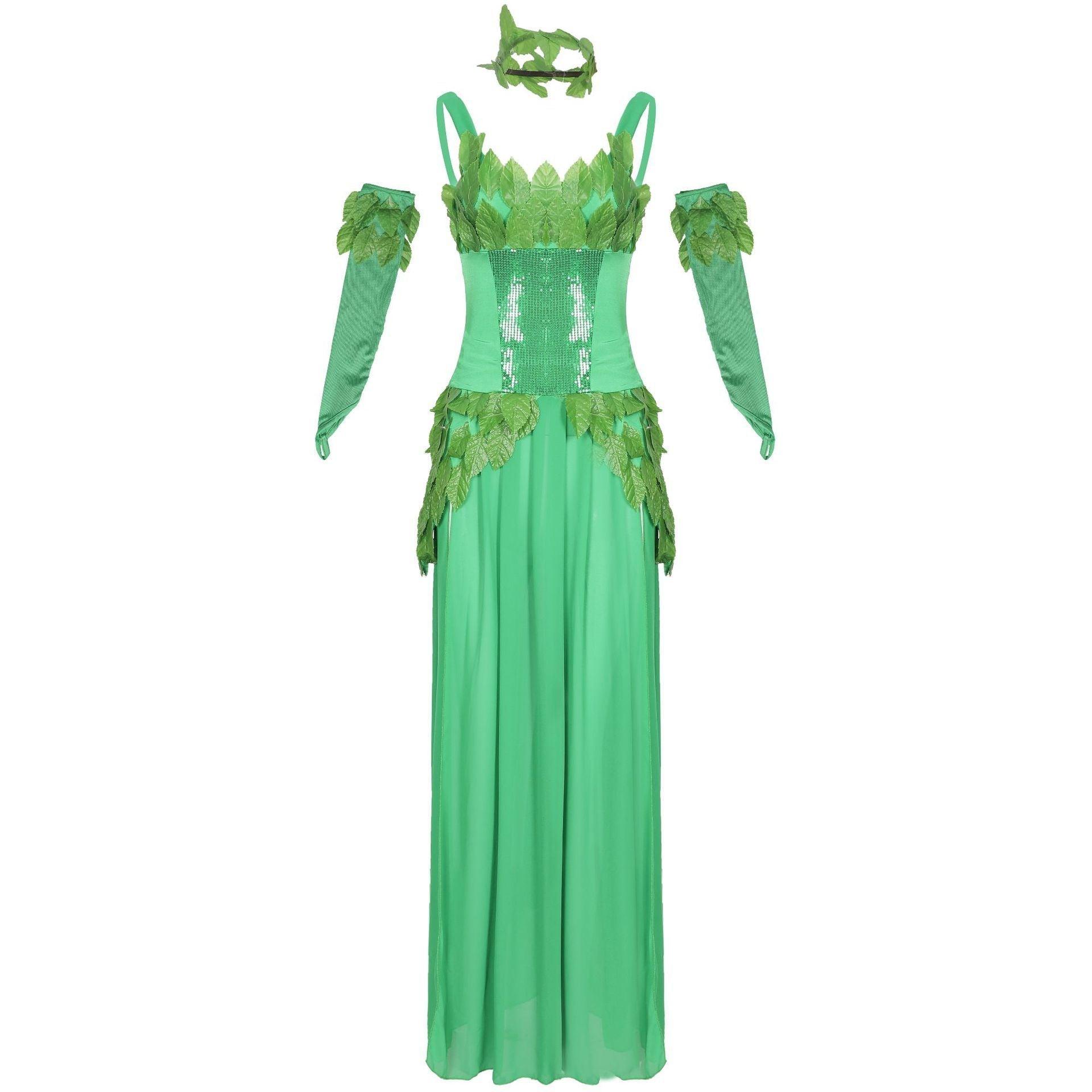 Women's Deuxe Poison lvy Costume long dress Halloween - Pajamasbuy