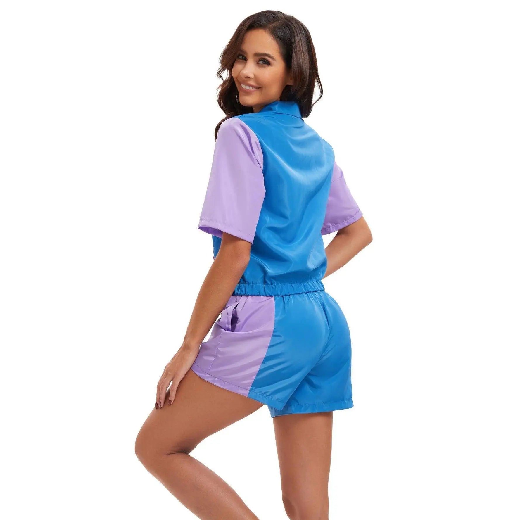 Carnival Disco Retro 80s Outfits Zipper Women's Sportswear Hip Hop Stage Costume - Pajamasbuy