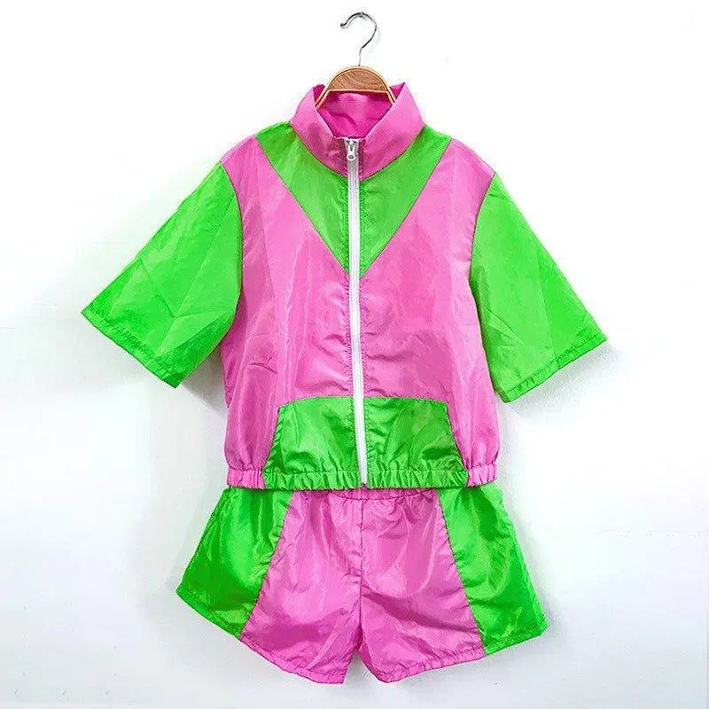 Carnival Disco Retro 80s Outfits Zipper Women's Sportswear Hip Hop Stage Costume - Pajamasbuy