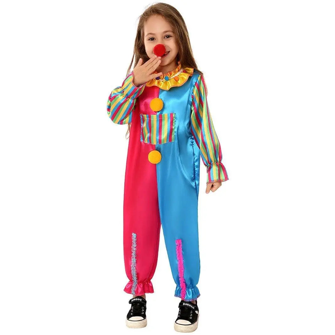 Children's Clown Costume Jumpsuit Carnival Cosplay Halloween and Stage Performance Outfit - Pajamasbuy