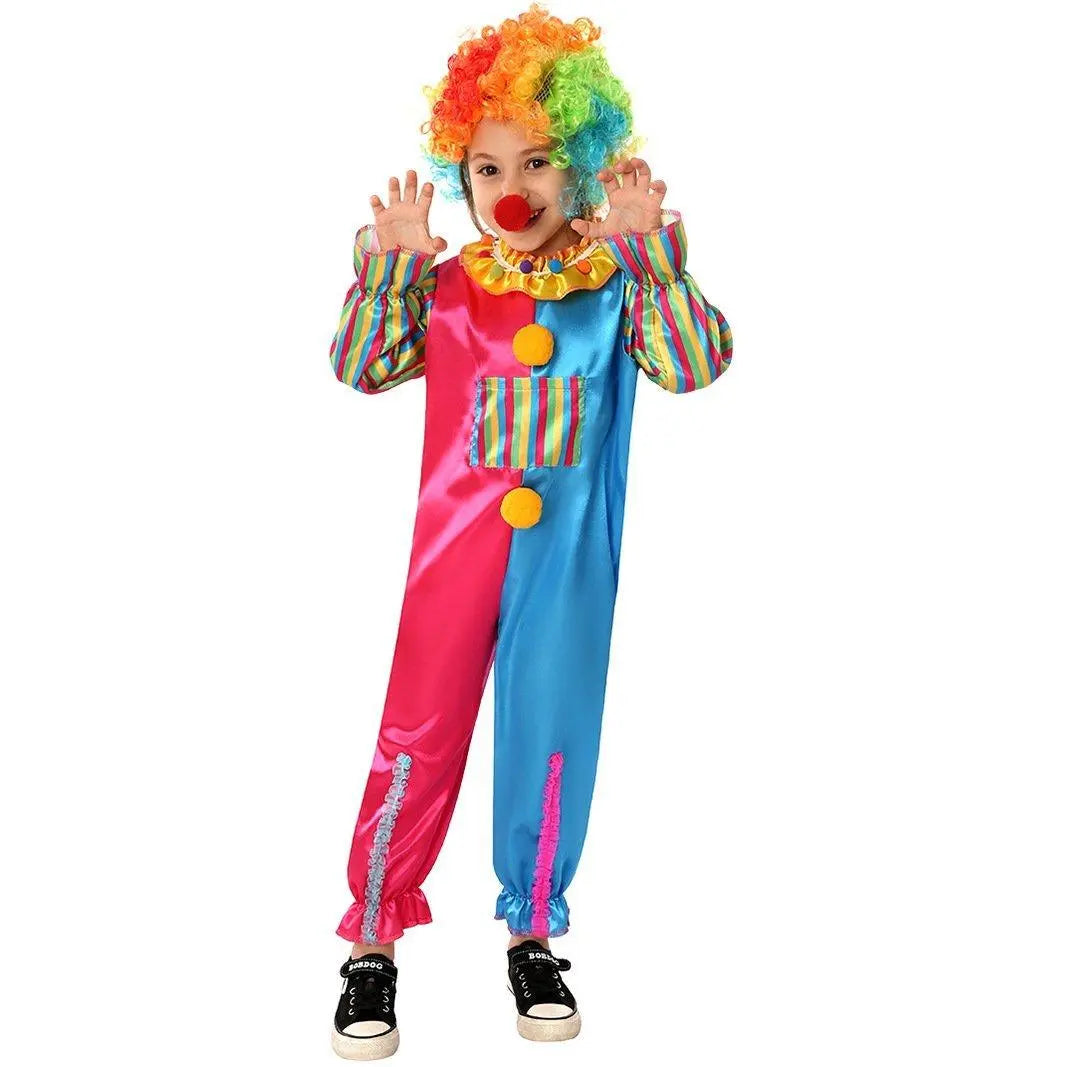 Children's Clown Costume Jumpsuit Carnival Cosplay Halloween and Stage Performance Outfit - Pajamasbuy