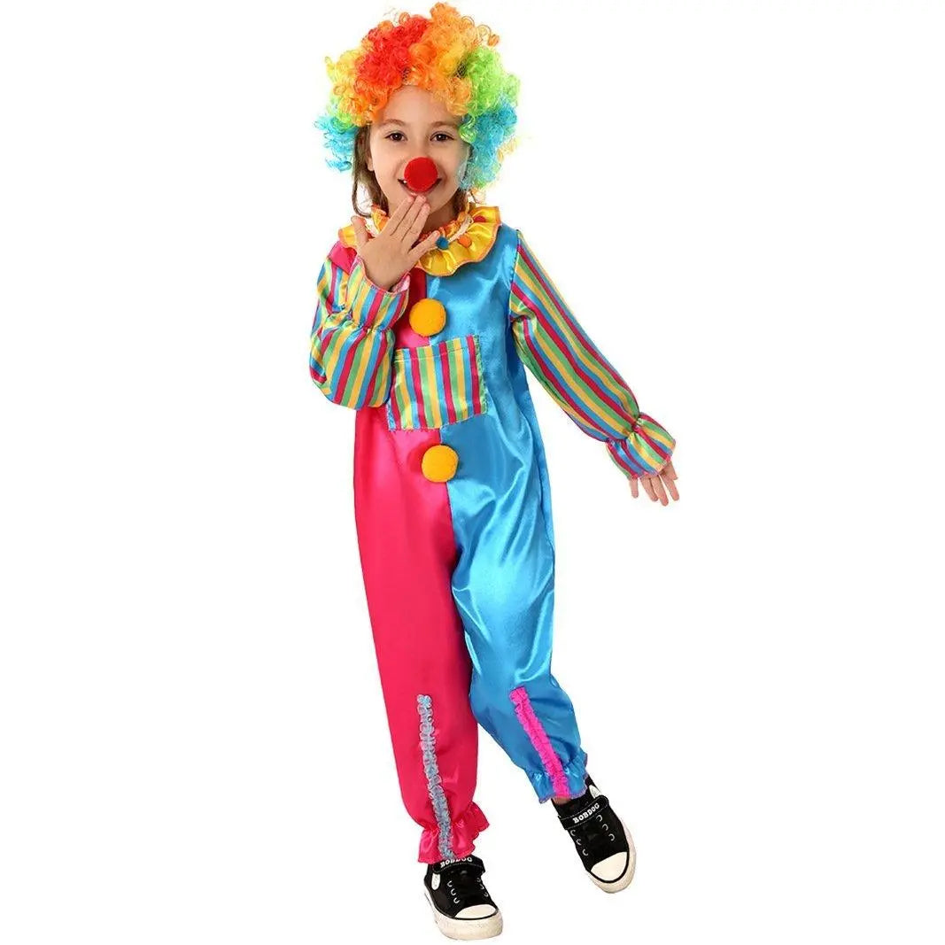 Children's Clown Costume Jumpsuit Carnival Cosplay Halloween and Stage Performance Outfit - Pajamasbuy