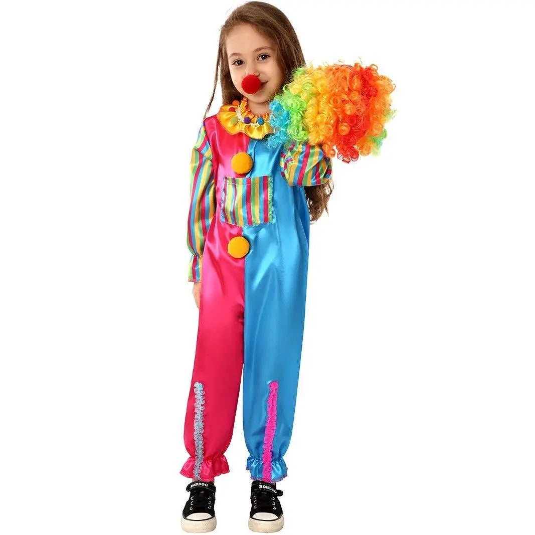 Children's Clown Costume Jumpsuit Carnival Cosplay Halloween and Stage Performance Outfit - Pajamasbuy
