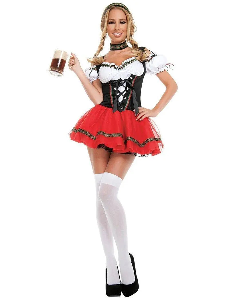 German Oktoberfest Outfit Beer Uniform Maid Cosplay Costume Fancy Dress - Pajamasbuy