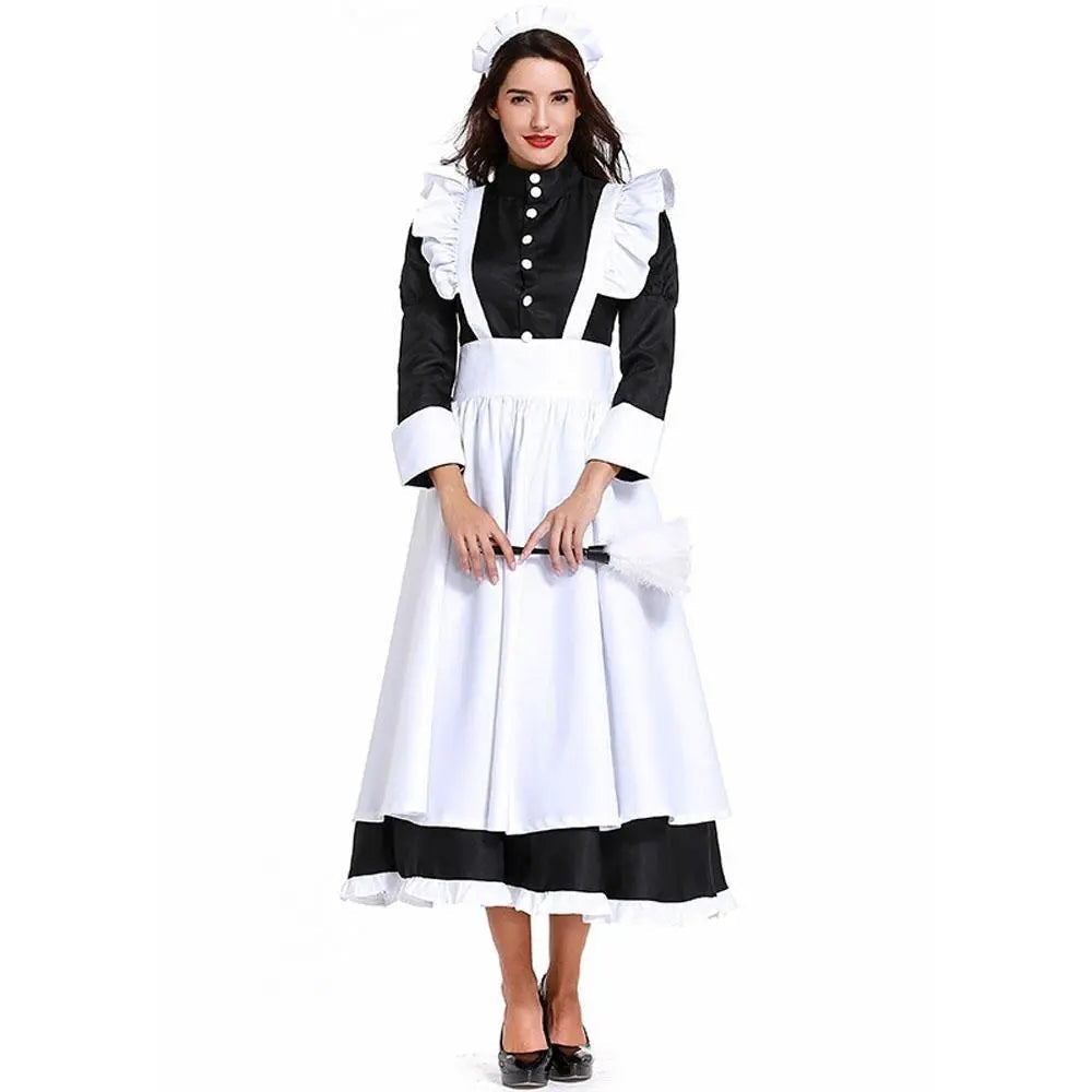 Housekeeper French maid costume German maid costume black and white long skirt unisex - Pajamasbuy