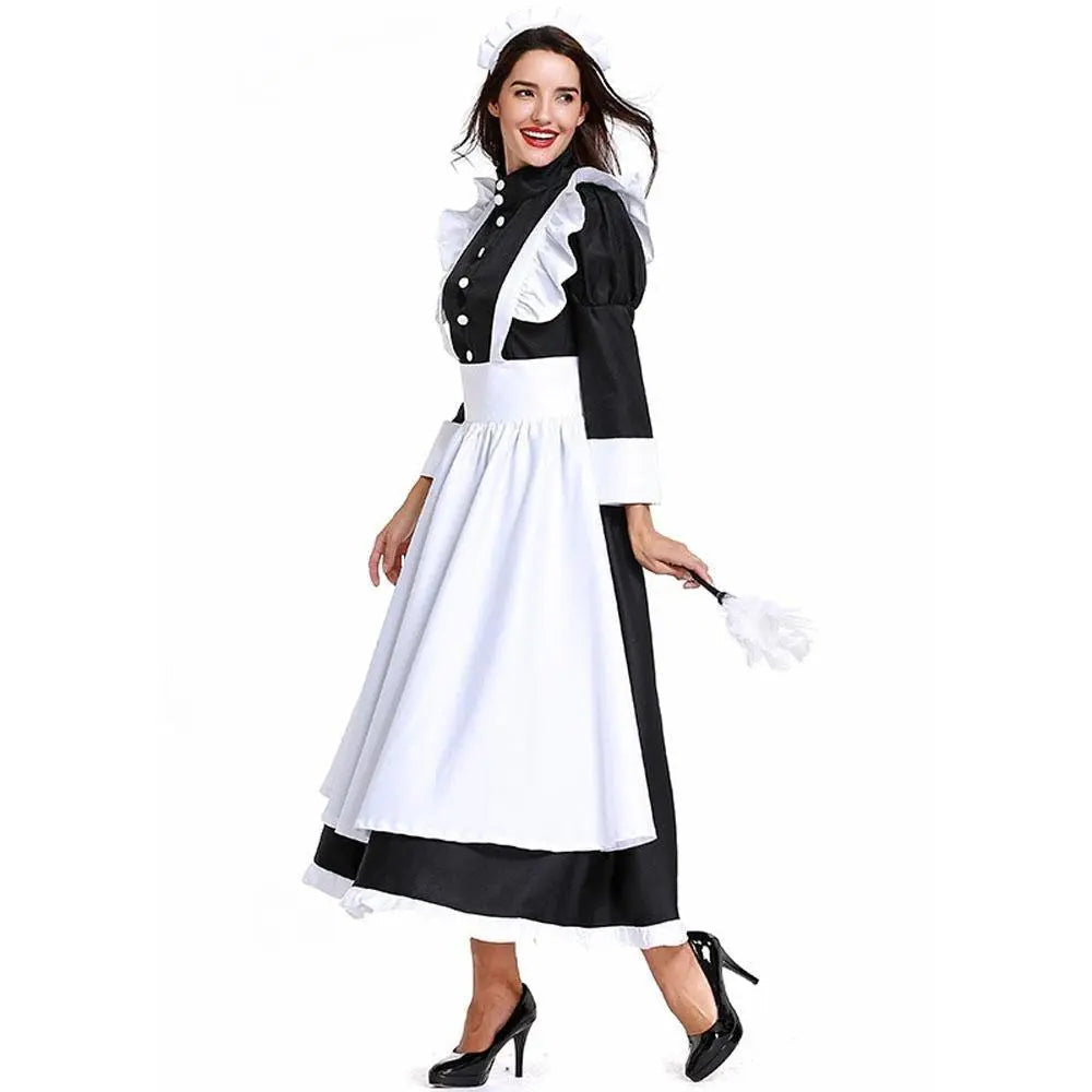 Housekeeper French maid costume German maid costume black and white long skirt unisex - Pajamasbuy