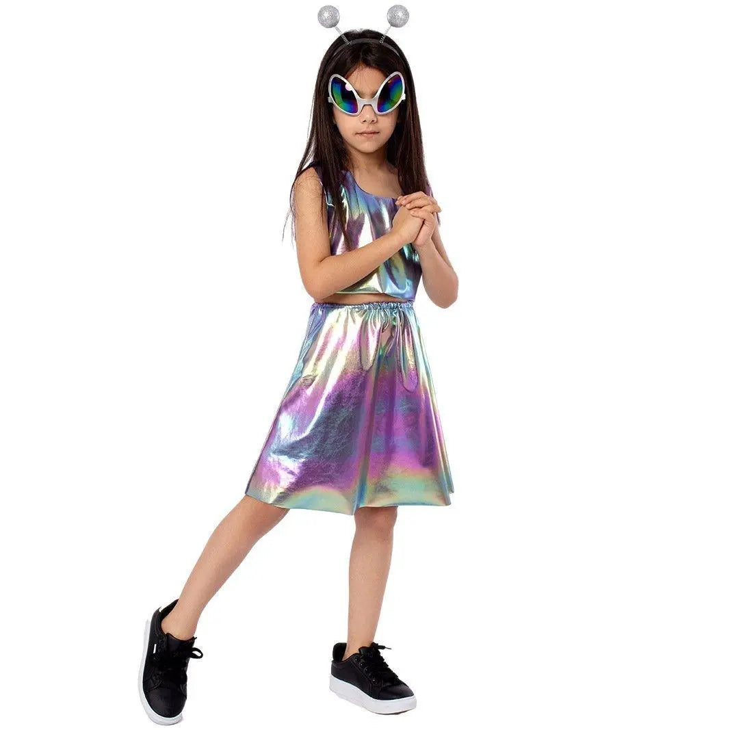 Kids Alien Role Play Costume Halloween Skirt Outfit for School Stage Performances - Pajamasbuy