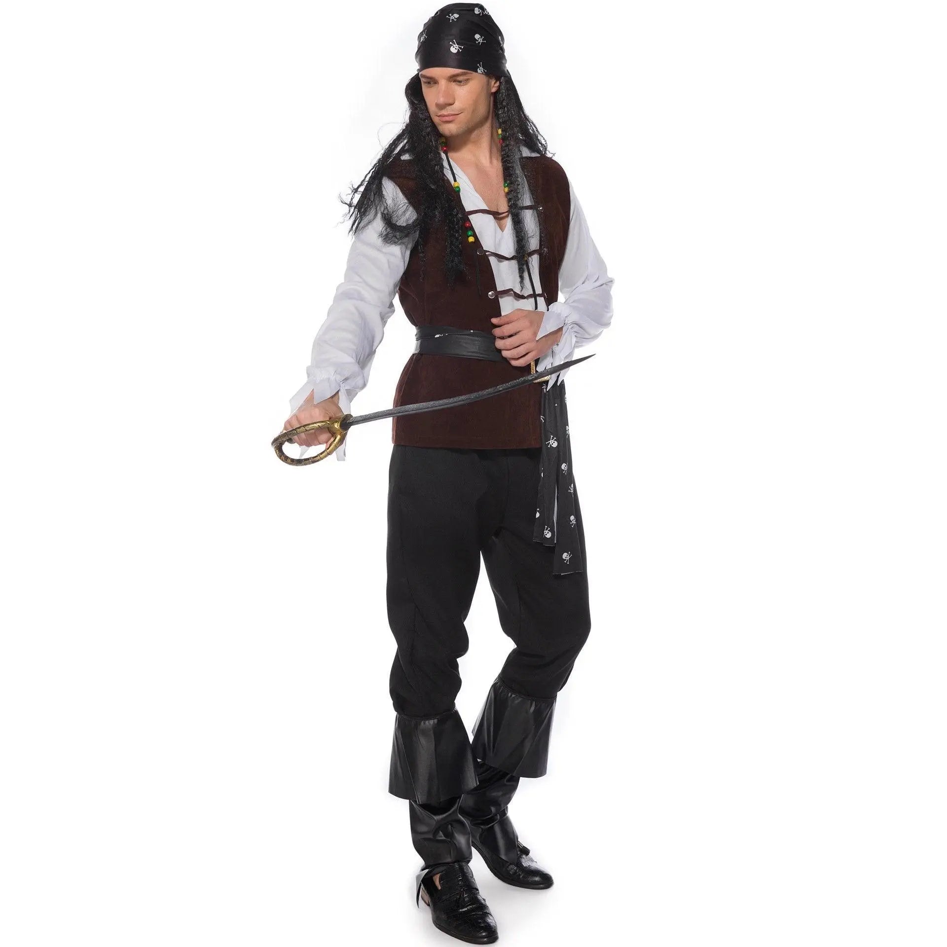 Male Pirate Outfit Vintage Cosplay Costume Carnival Halloween For Mens - Pajamasbuy