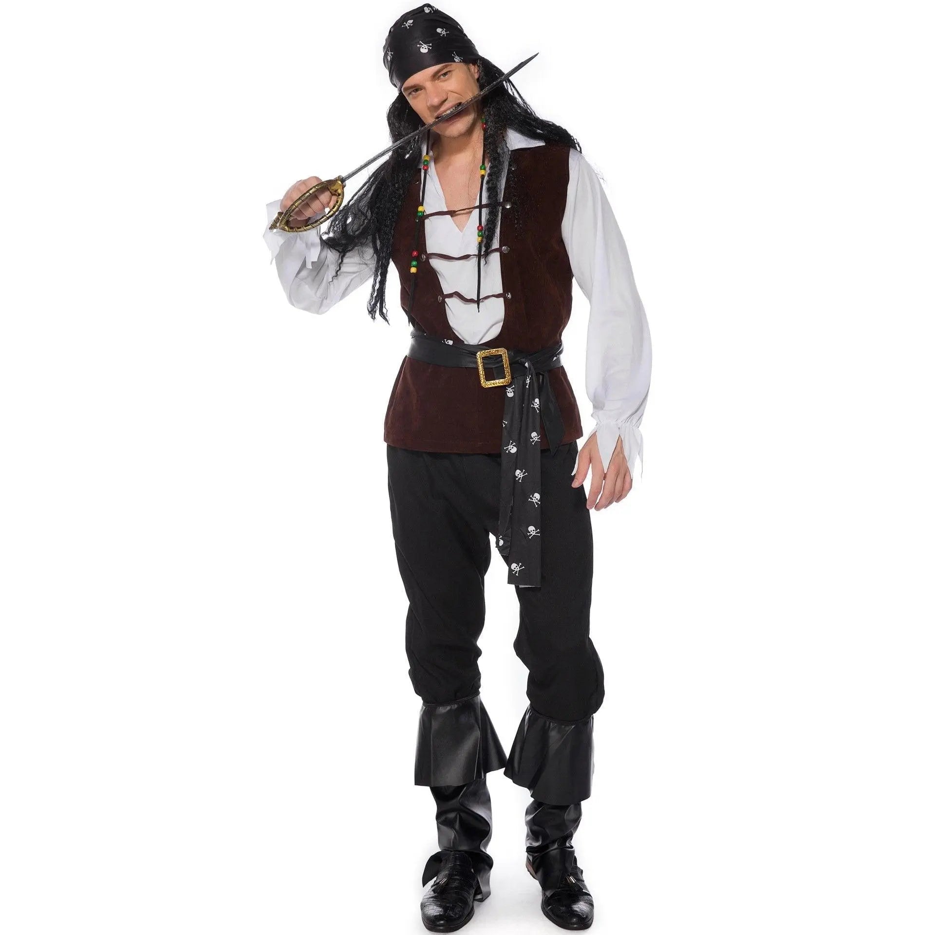 Male Pirate Outfit Vintage Cosplay Costume Carnival Halloween For Mens - Pajamasbuy