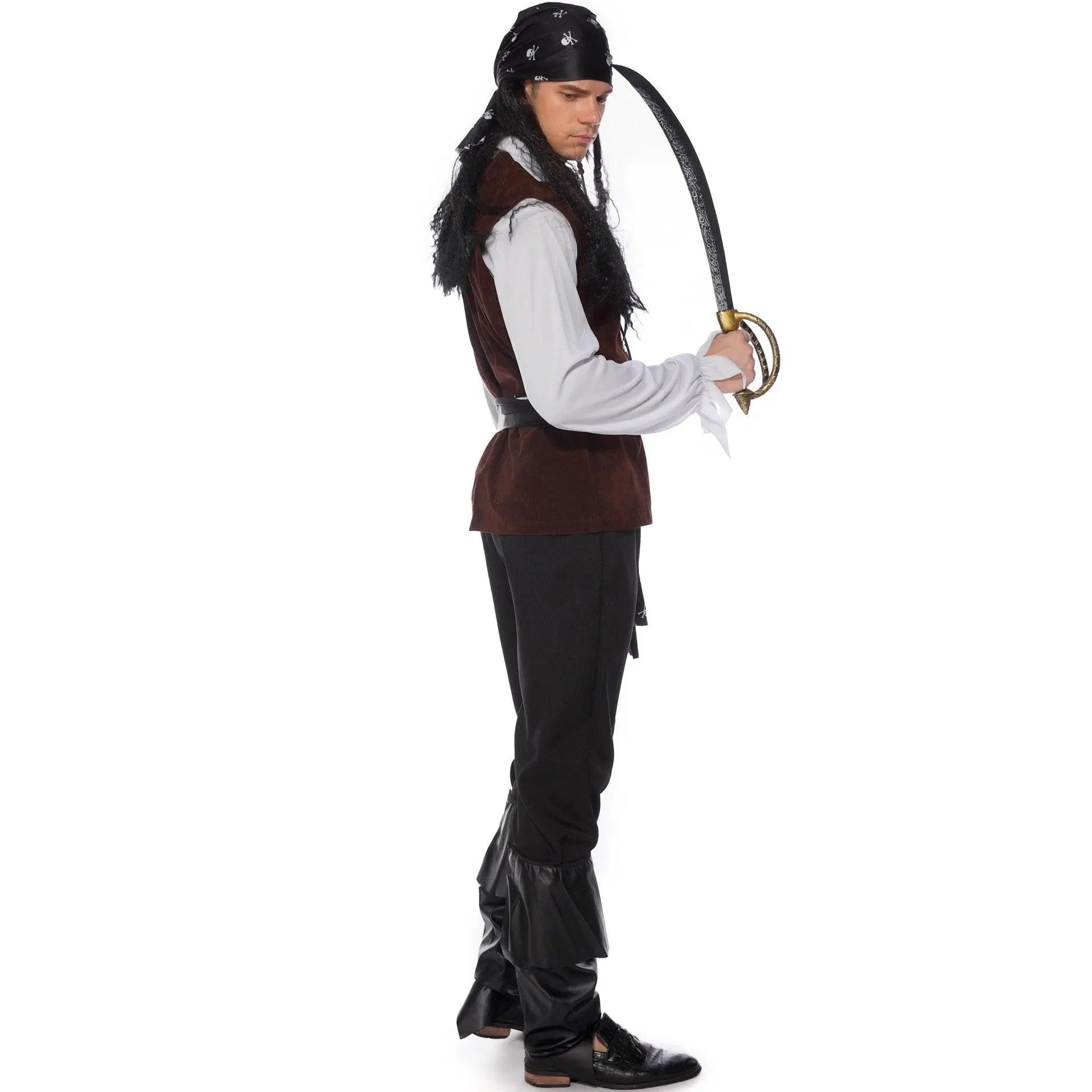 Male Pirate Outfit Vintage Cosplay Costume Carnival Halloween For Mens - Pajamasbuy