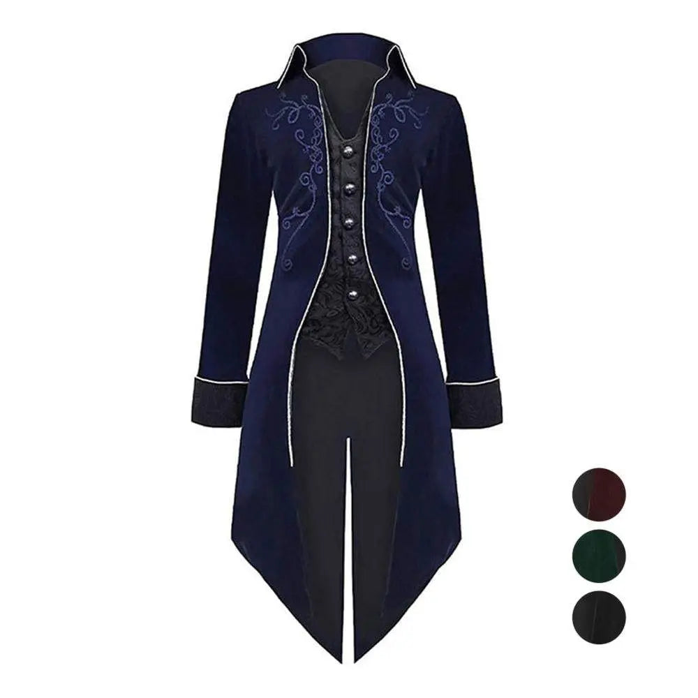 Medieval Steampunk Tailcoat Halloween Costumes Vampire Gothic Jackets Vintage Coat For Men - Pajamasbuy
