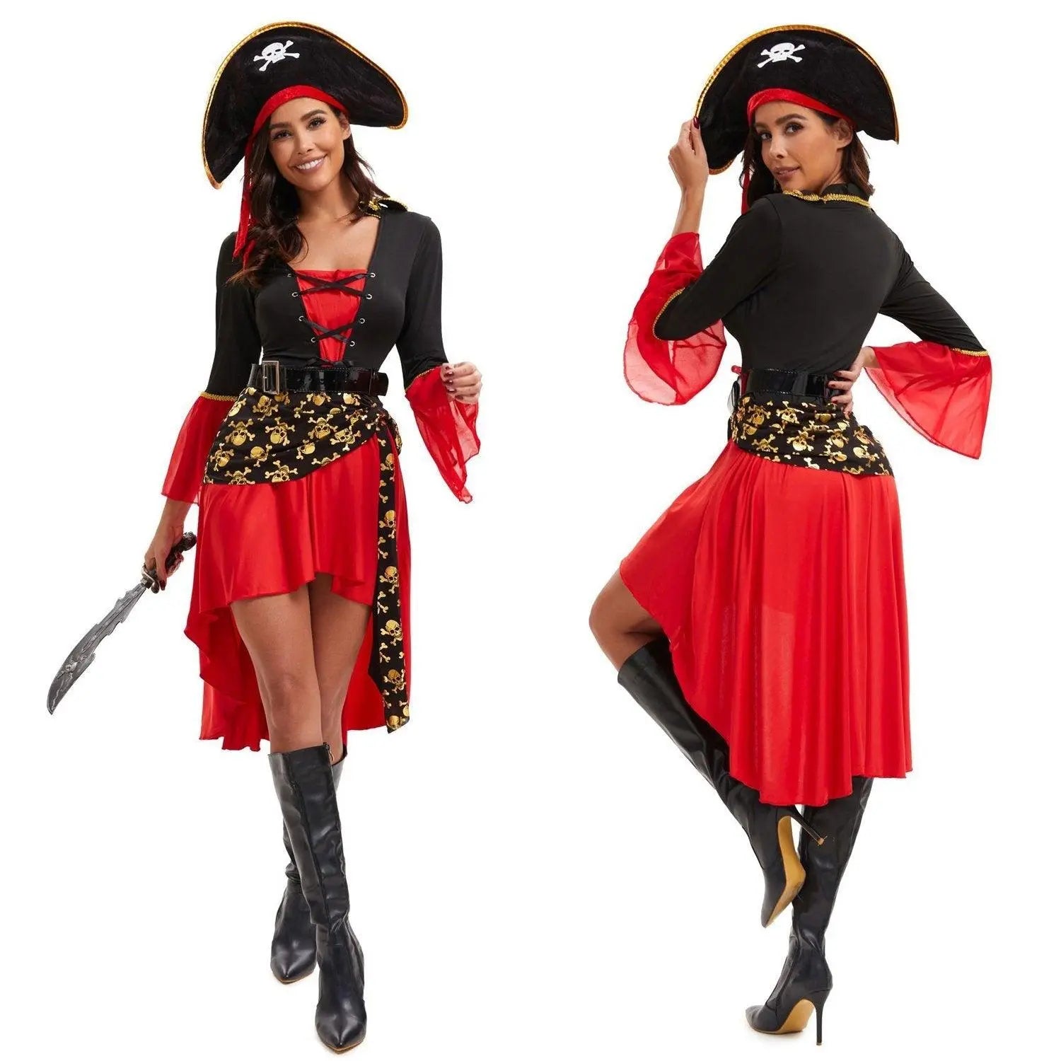 Pirate Outfit Vintage Cosplay Costume Carnival Halloween For Female - Pajamasbuy