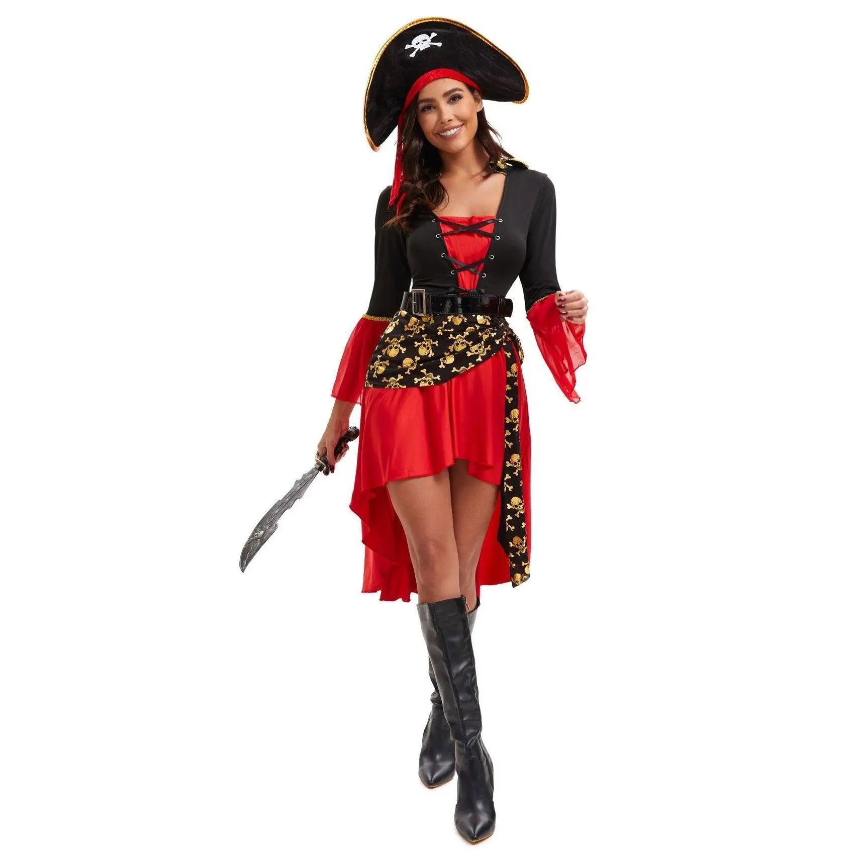 Pirate Outfit Vintage Cosplay Costume Carnival Halloween For Female - Pajamasbuy