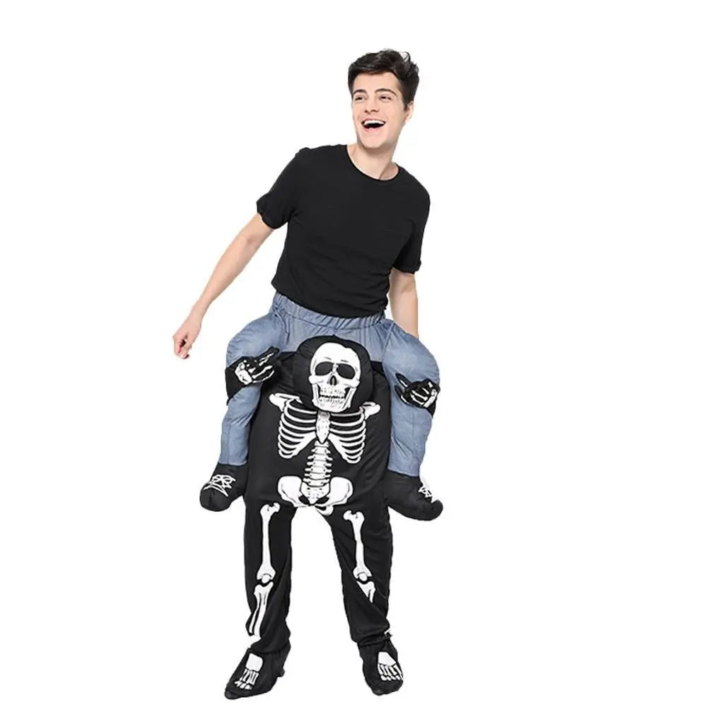 Skeleton Cosplay Costume Skull Shoulder Carry Halloween Party Stage Outfit Dress Up for Adults - Pajamasbuy