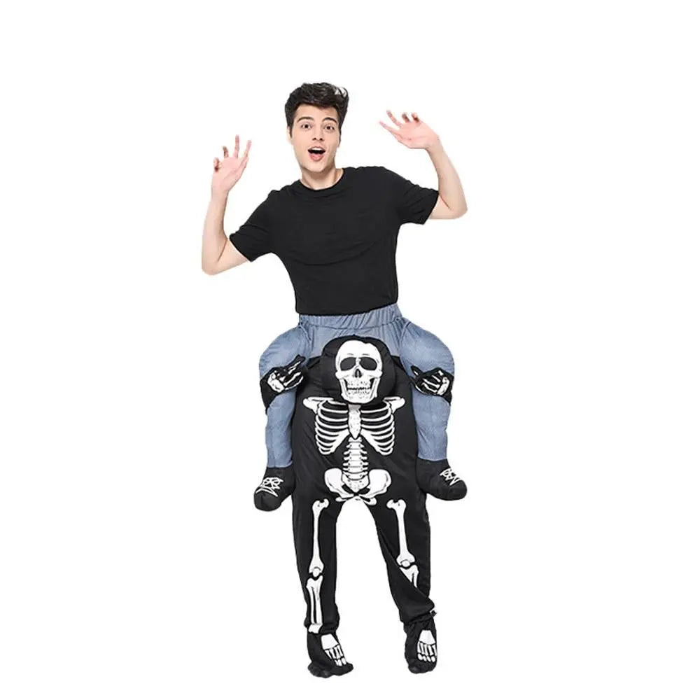 Skeleton Cosplay Costume Skull Shoulder Carry Halloween Party Stage Outfit Dress Up for Adults - Pajamasbuy