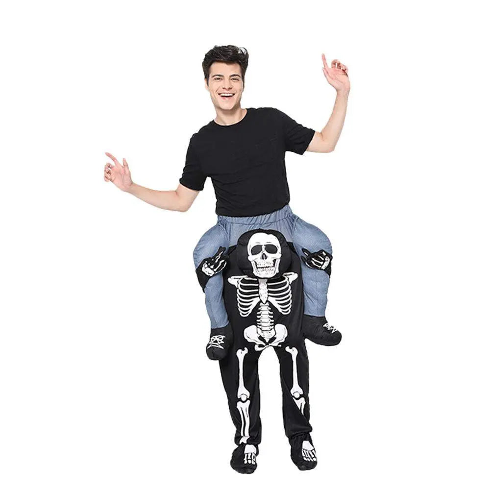 Skeleton Cosplay Costume Skull Shoulder Carry Halloween Party Stage Outfit Dress Up for Adults - Pajamasbuy