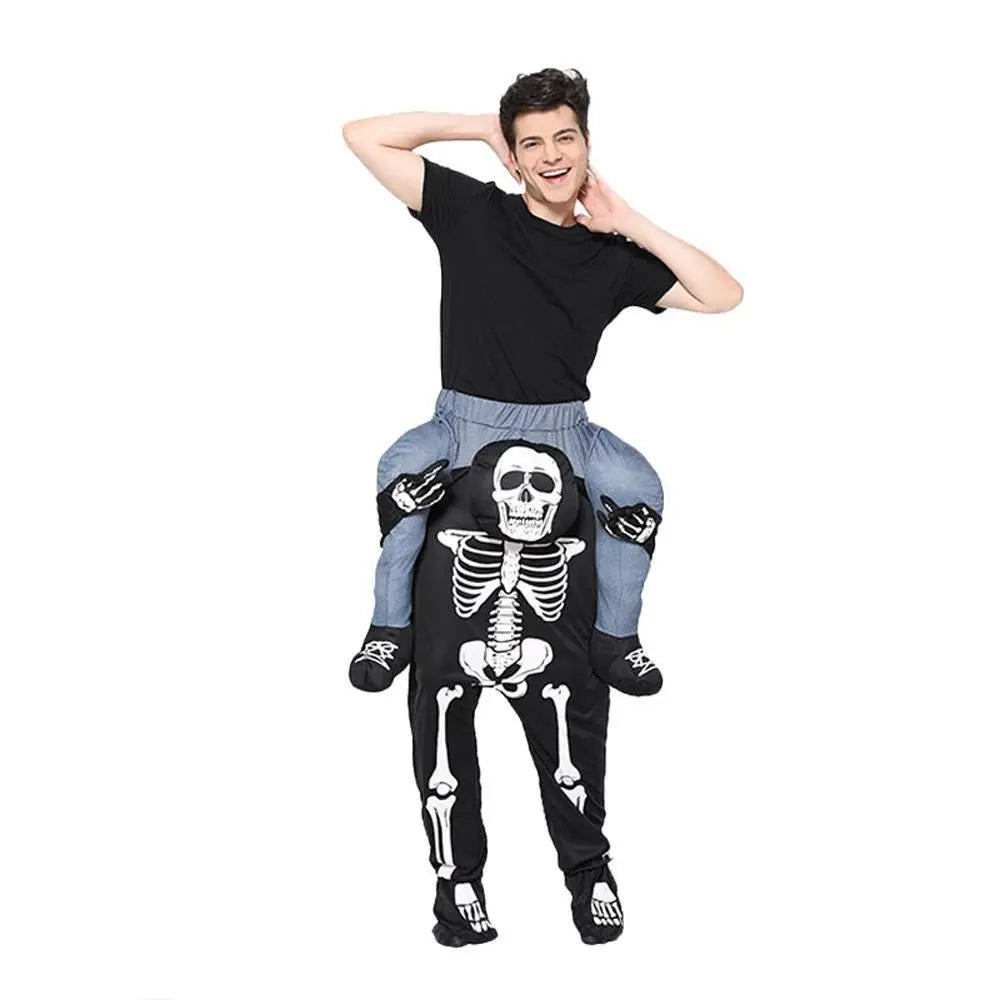 Skeleton Cosplay Costume Skull Shoulder Carry Halloween Party Stage Outfit Dress Up for Adults - Pajamasbuy