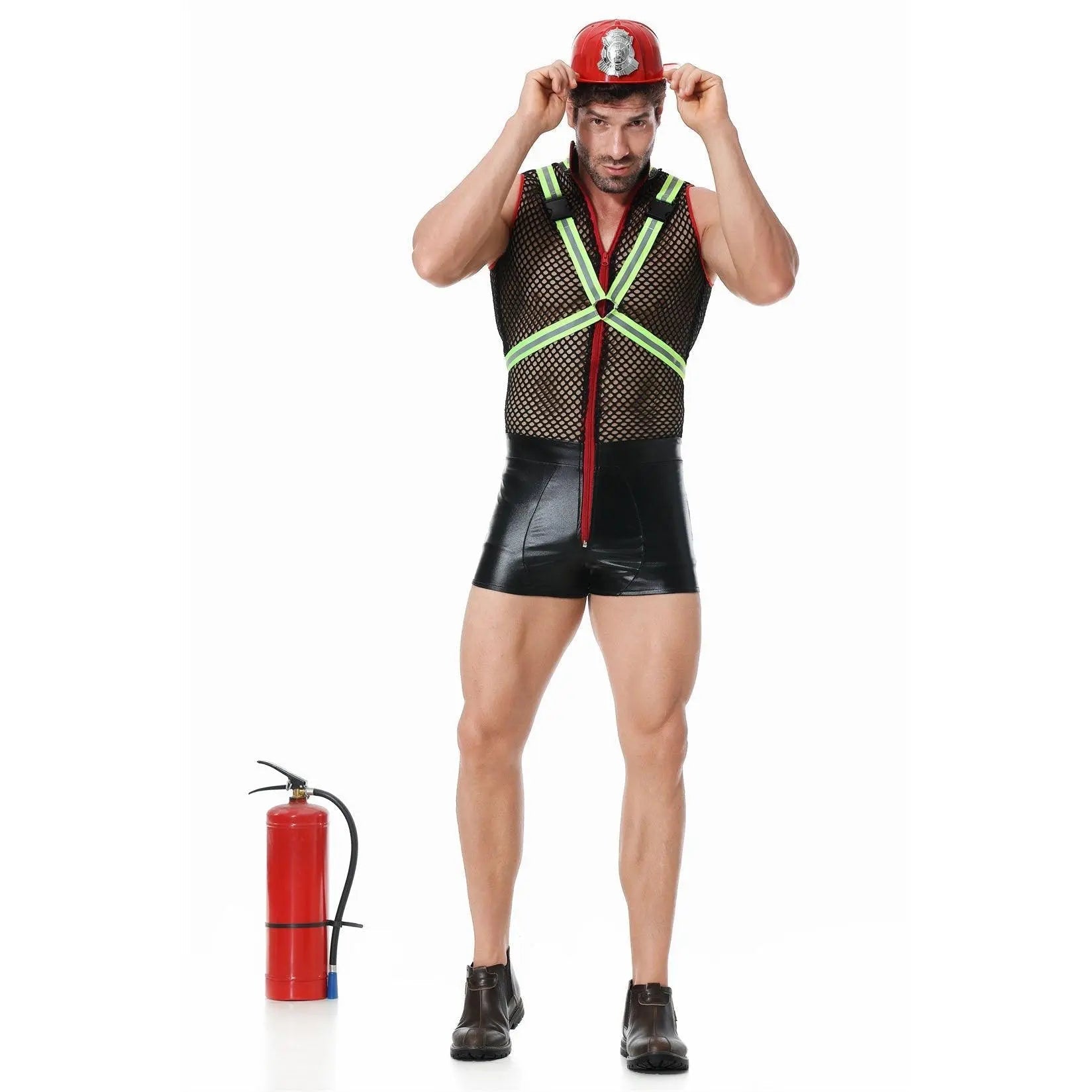 Stag Do Party Fancy Dress Firemen Costume Outfit for Men Clubwear Party - Pajamasbuy