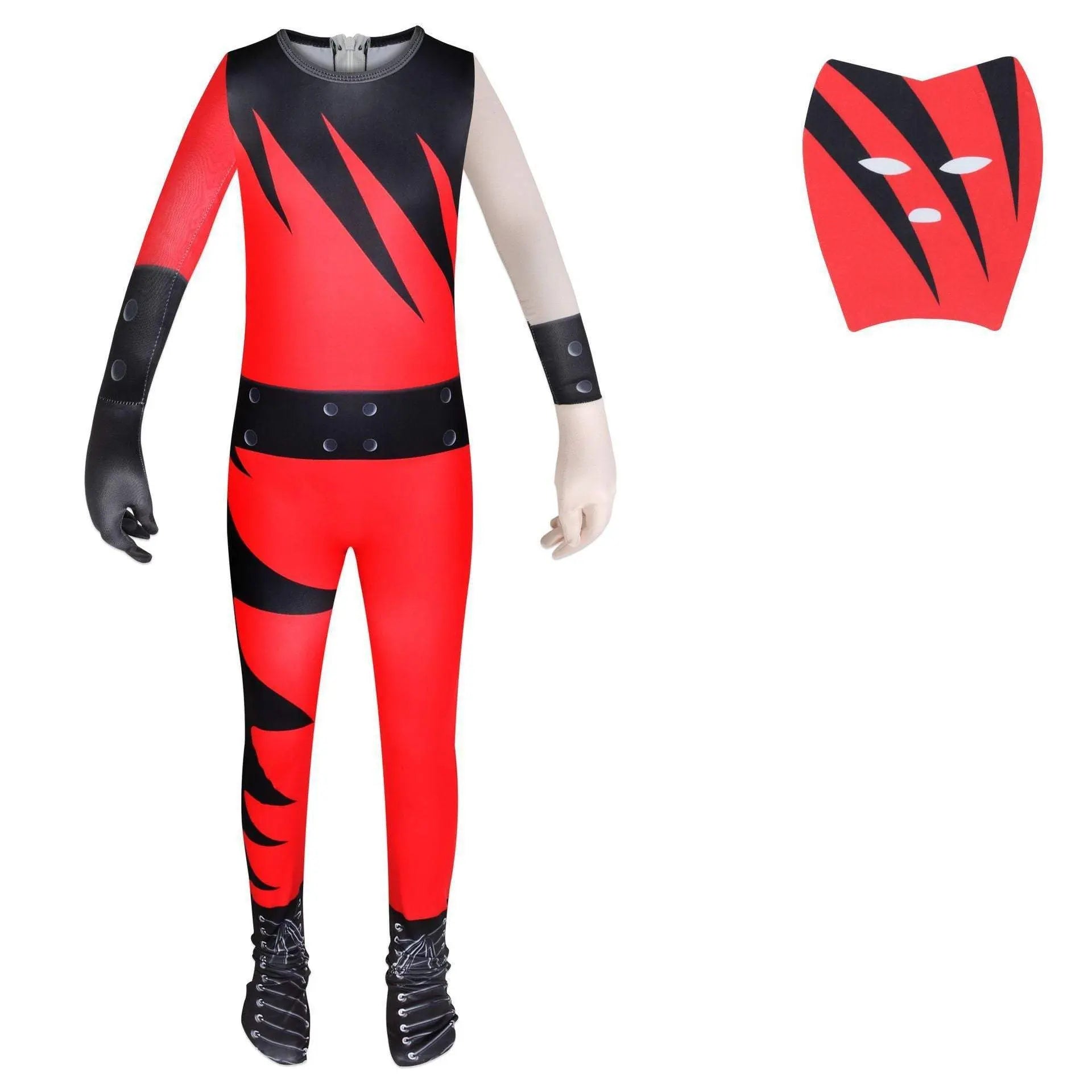 Wrestler Kane Cosplay Costume Jumpsuit Romper Outfit Stage Performance Party Halloween for Kids Boys - Pajamasbuy