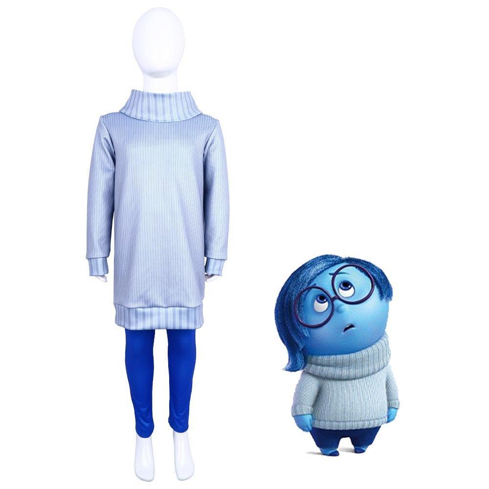 Inside Out 2 Sadness Costume Halloween Stage Performance Outfit for Kids and Adults - Pajamasbuy