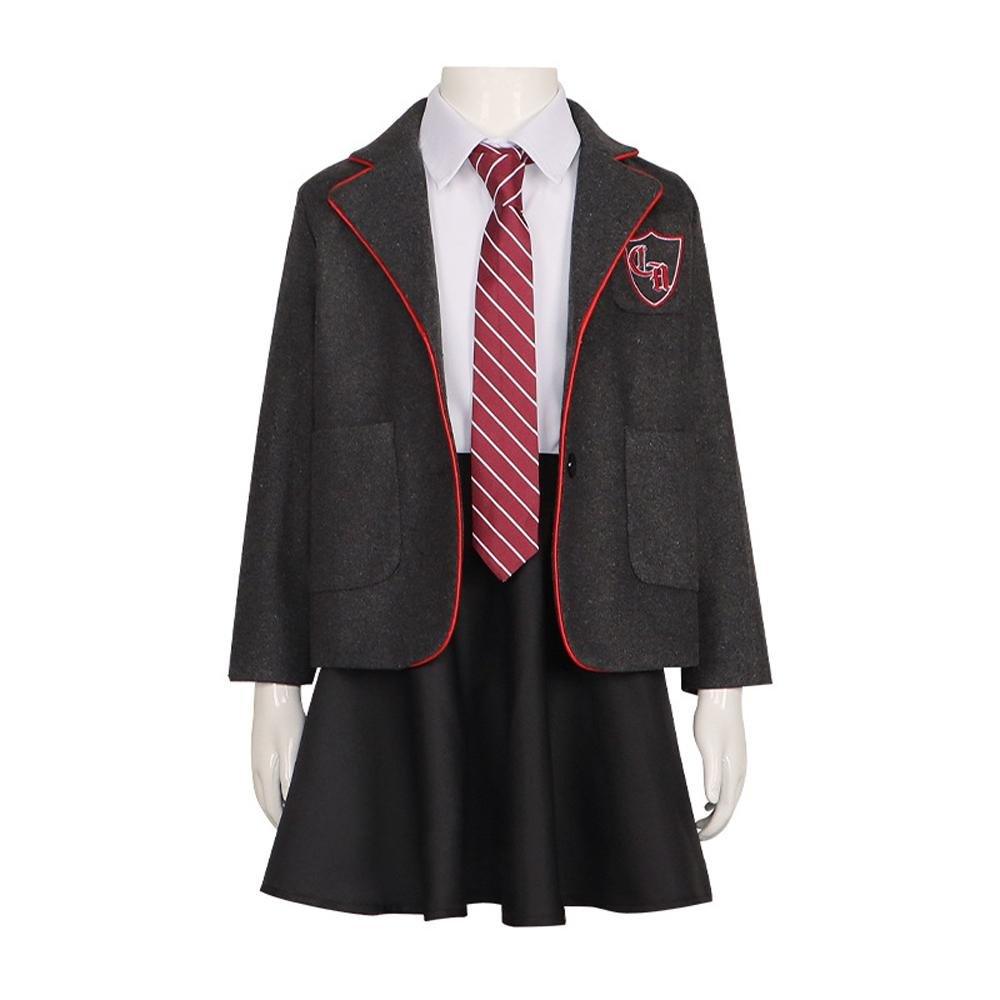 Kids Matilda Musical Cosplay Costume Outfit Girls School Uniform Suit Jacket Shirt Skirt Tie Party Stage Full Set - Pajamasbuy