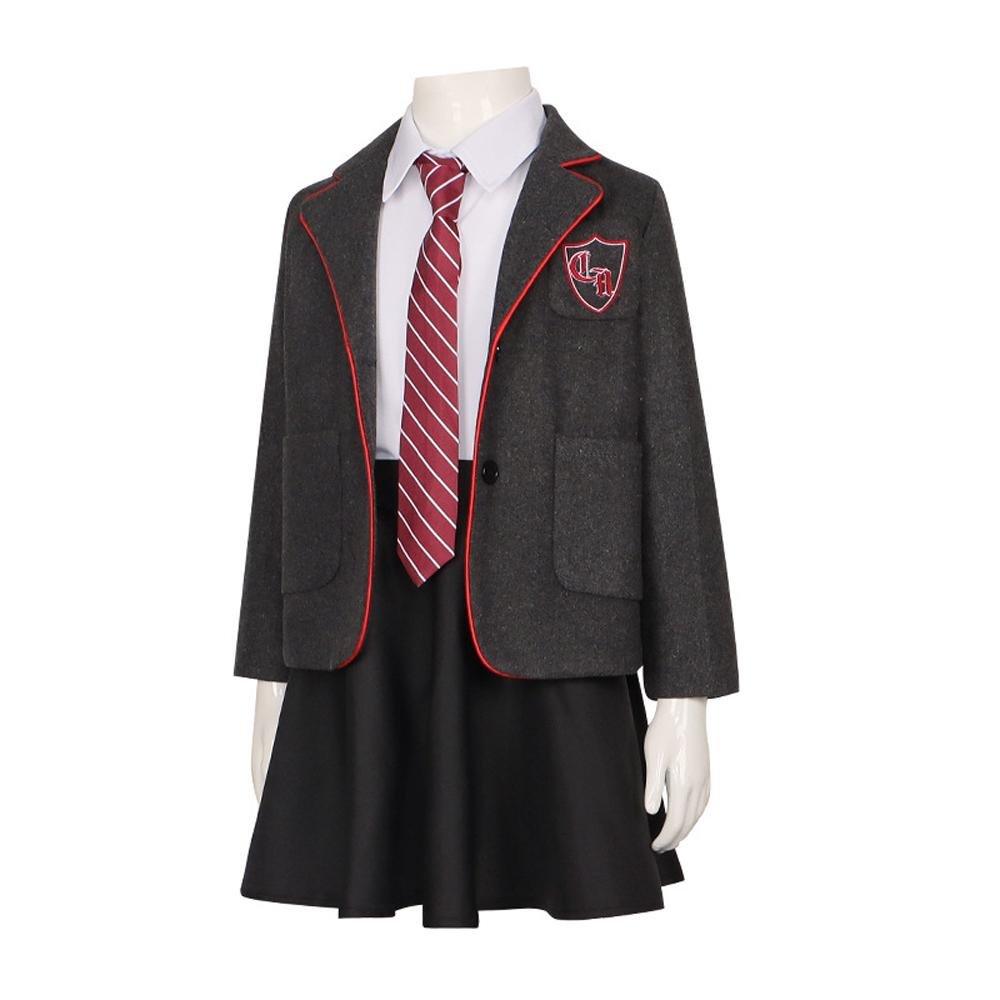 Kids Matilda Musical Cosplay Costume Outfit Girls School Uniform Suit Jacket Shirt Skirt Tie Party Stage Full Set - Pajamasbuy
