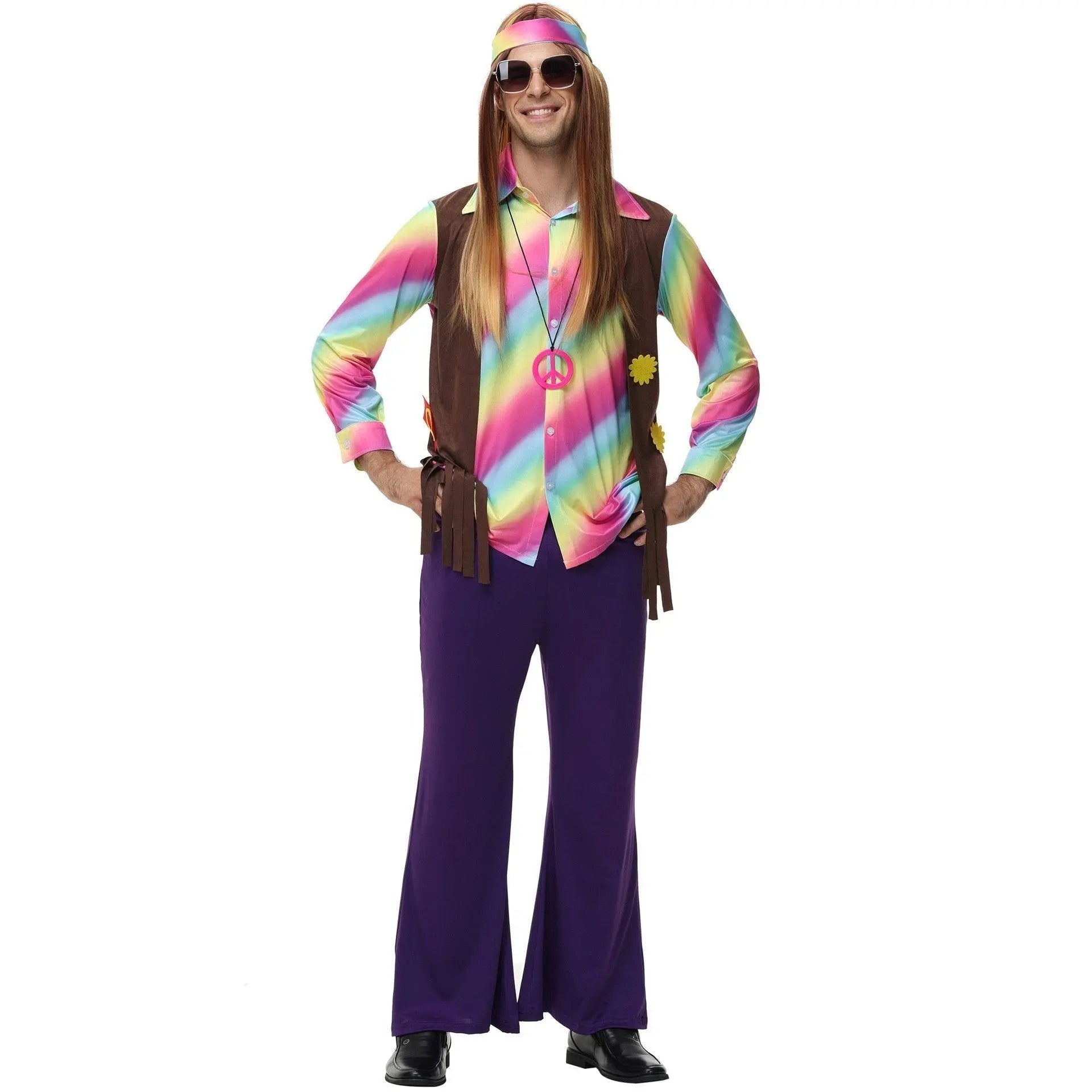 men's 70s disco hippie costume music festival rock dance party - Pajamasbuy